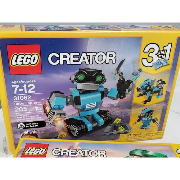 Lot 2 New Lego Creator 31058 Mighty Dinosaur 31062 Robo Explorer 3 in 1 - Picture 4 of 7